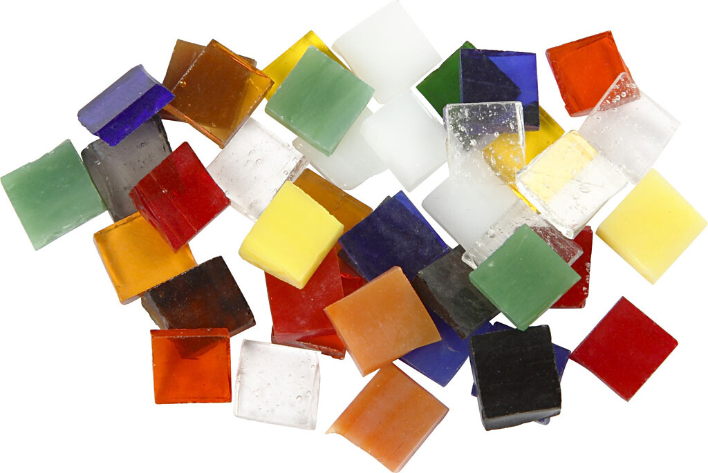 Glasmosaik - Str. 10X10 MM - Tykkelse 3 MM - 454 G