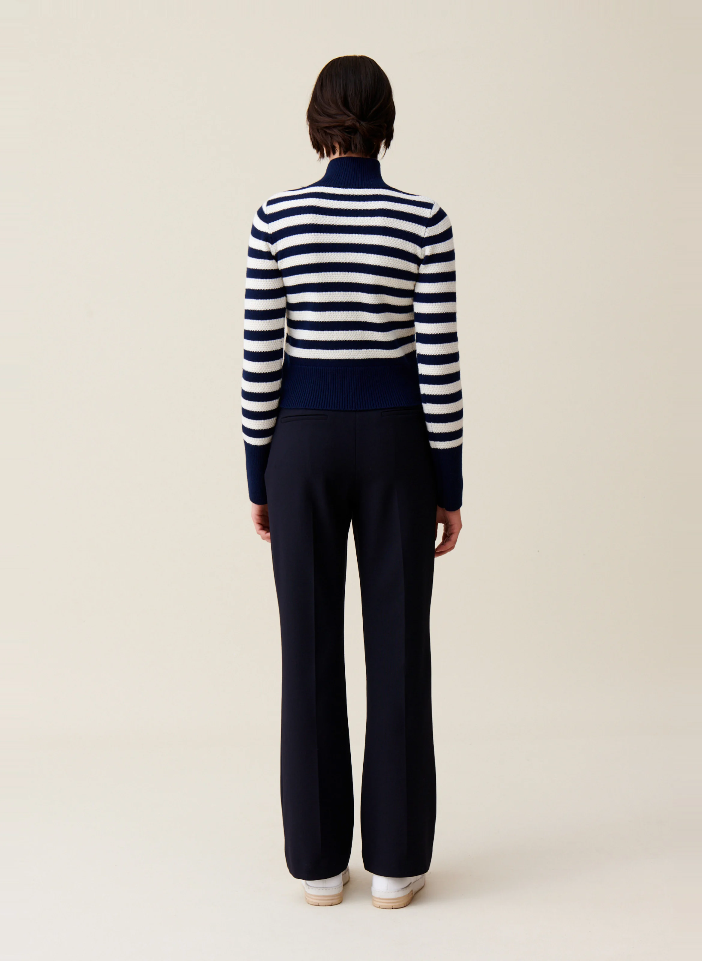 Pull marinière col montant | Multicolore