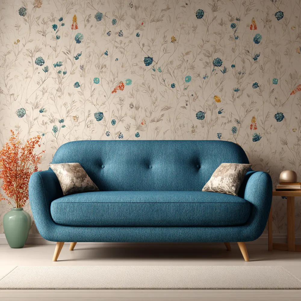 2-Sitzer-Sofa Stoff 180x85x75 cm – Blau – Skandinavisches Design