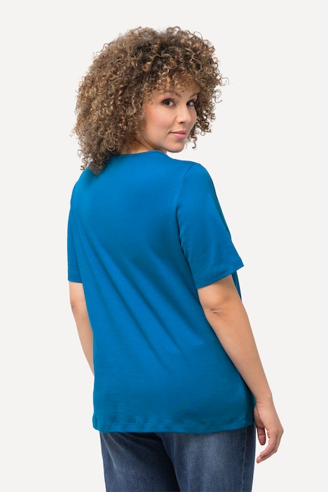Shirt, doppellagige Vorderseite, Slim, Rundhals, Halbarm