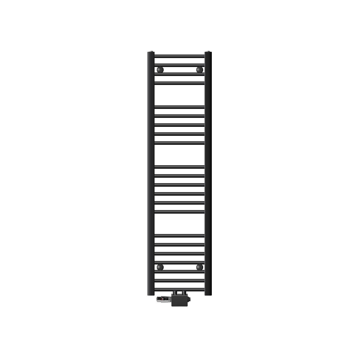LuxeBath Sahara badkamerradiator, 300 x 1400 mm, antraciet, recht, met middenaansluiting, inclusief aansluitset met thermostaat, universele hoek- en doorloopuitvoering, radiator/handdoekradiator/handdoekdroger