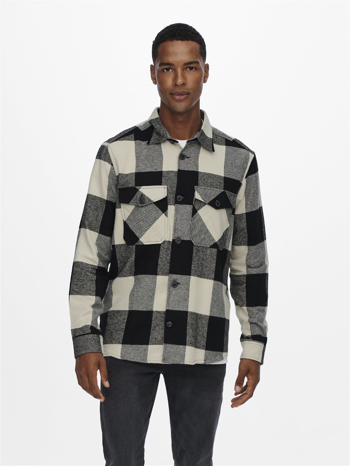 ONSMILO Flanellhemd Black