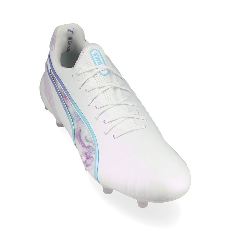 PUMA King Ultimate FG/AG Brilliance - Blanc/Noir/Spring Lavender Femme ÉDITION LIMITÉE
