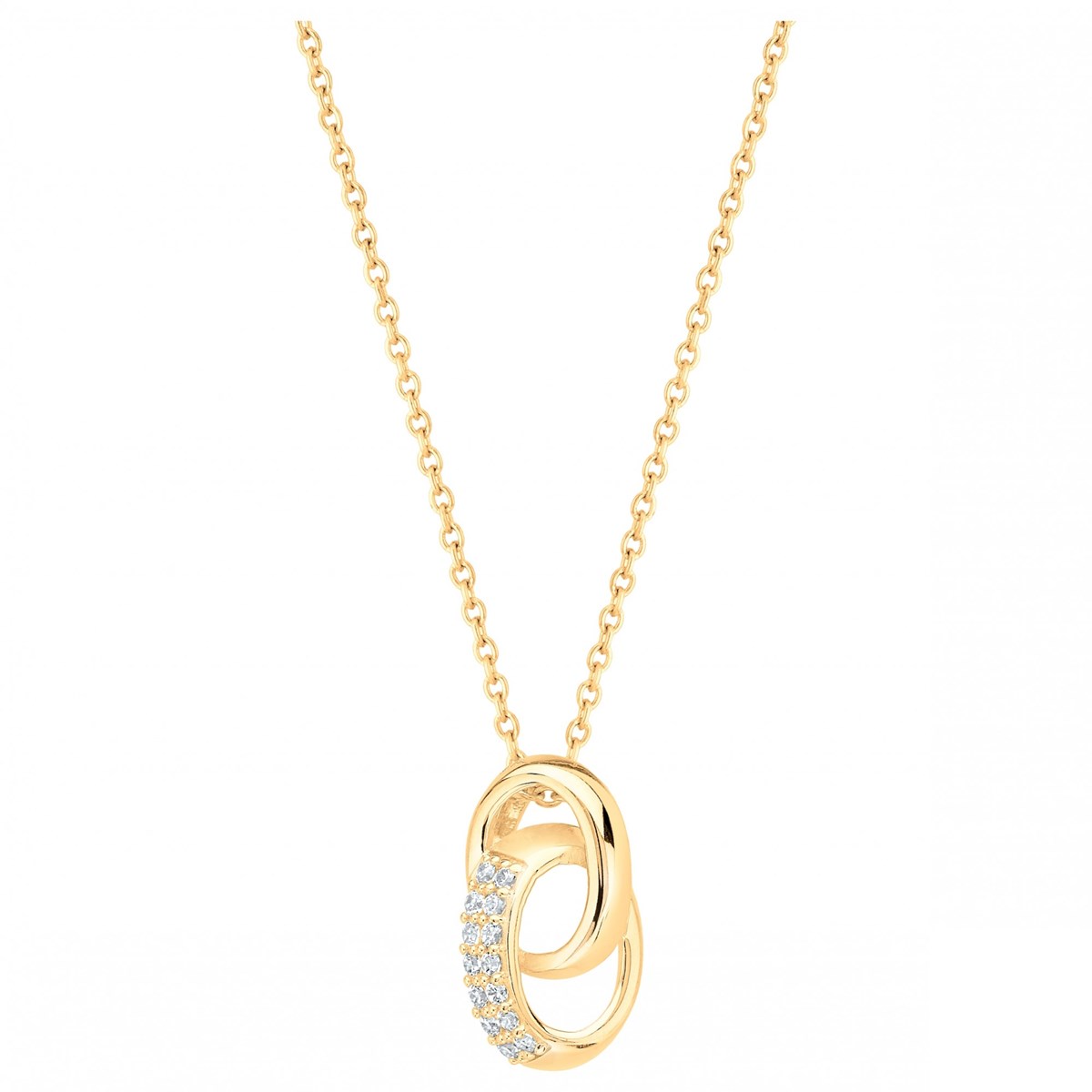 Collier en Plaqué Or avec oxyde de zirconium blanc