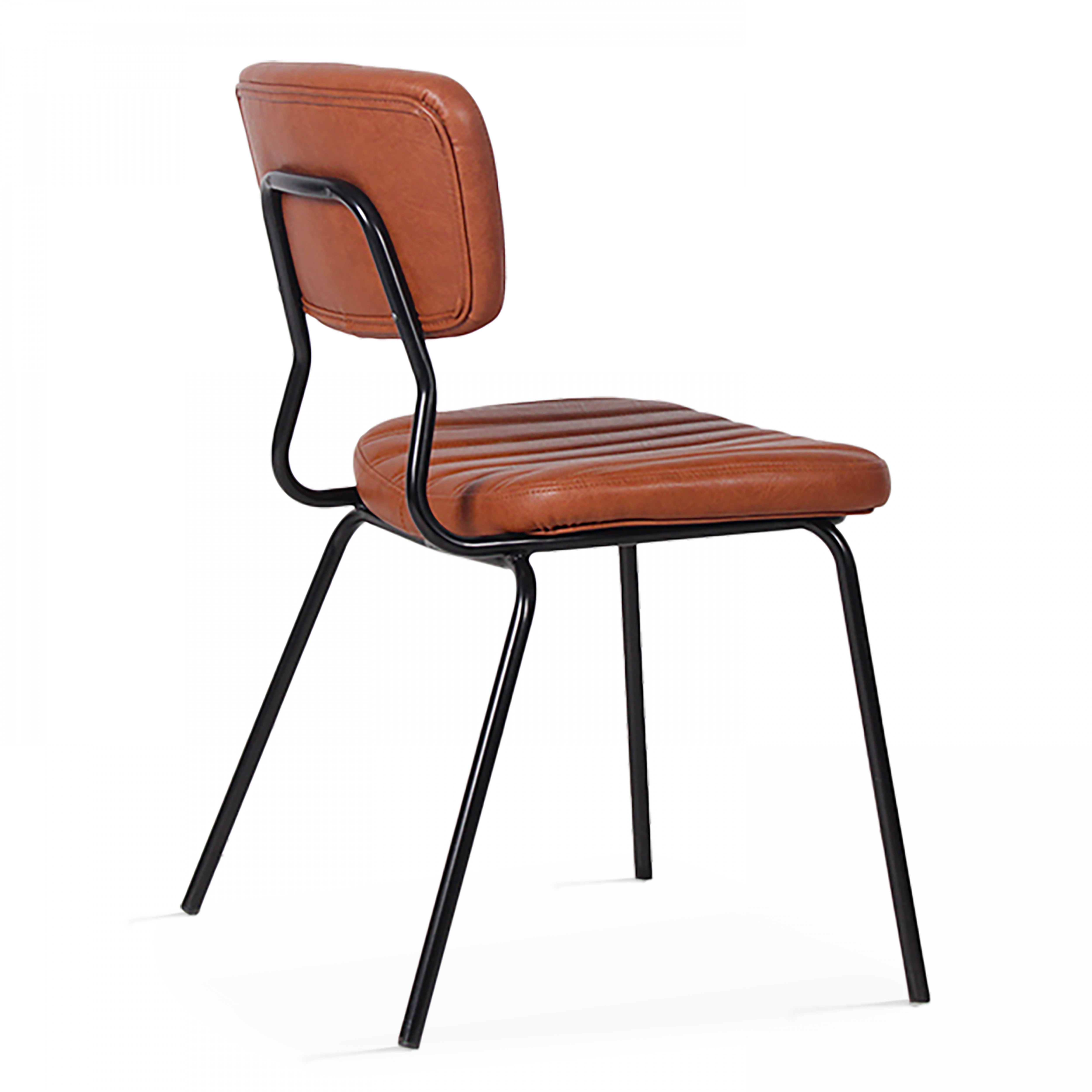 Lot de 2 chaises en textile enduit marron foncé
