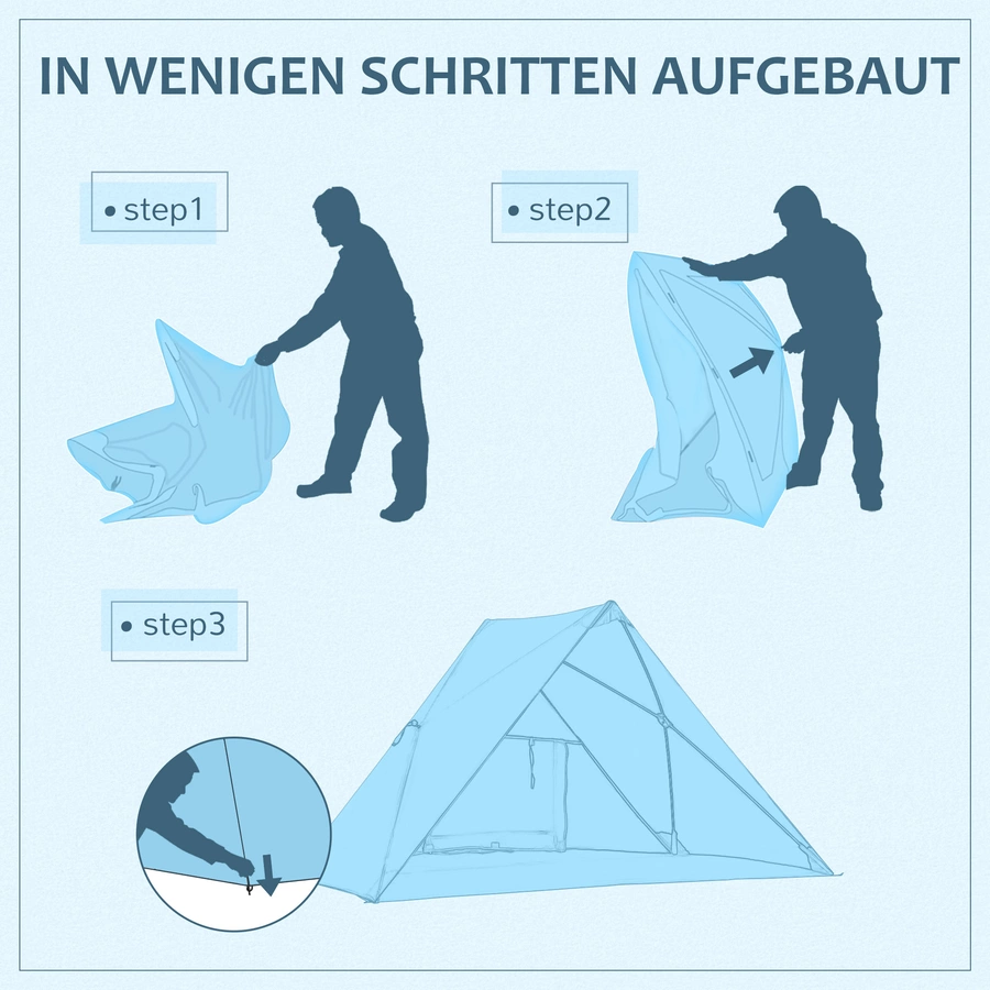 Outsunny Strandzelt mit Wasserdicht- und UV-Beständigkeitsfunktion blau