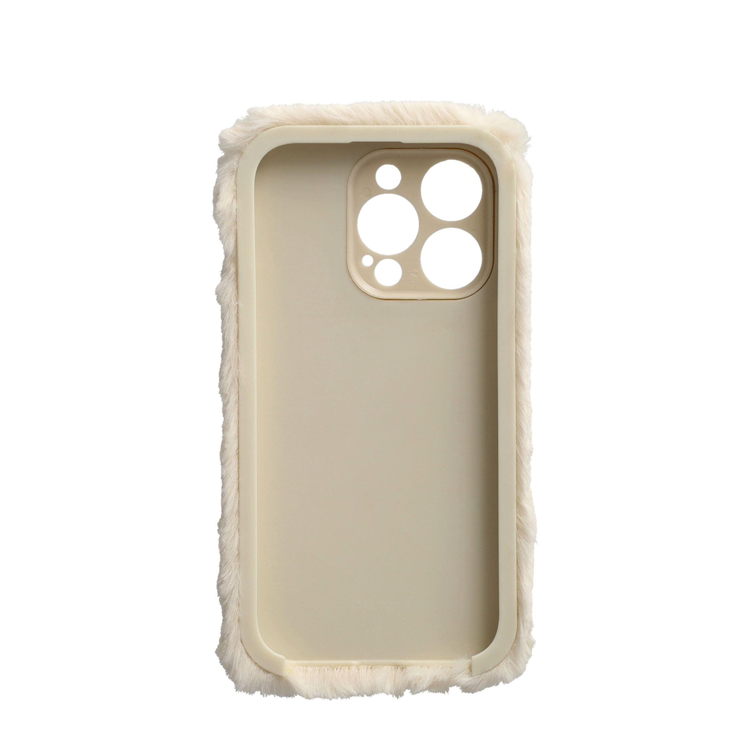 iPhone 14 Pro Gummi Plüsch Case Hülle mit Kameraschutz - Weiss