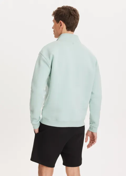 Brushed half zip sweater groen (GRN.S)