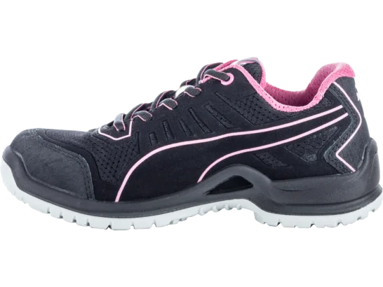 Chaussures de sécurité femme S1P ESD Puma Fuse TC basses noir/rose