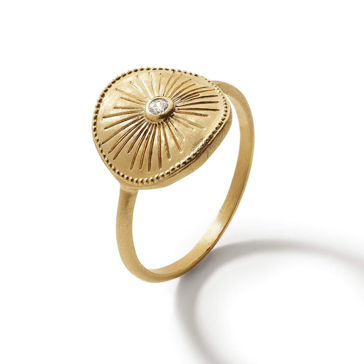 Bague plaqué or mat zirconia