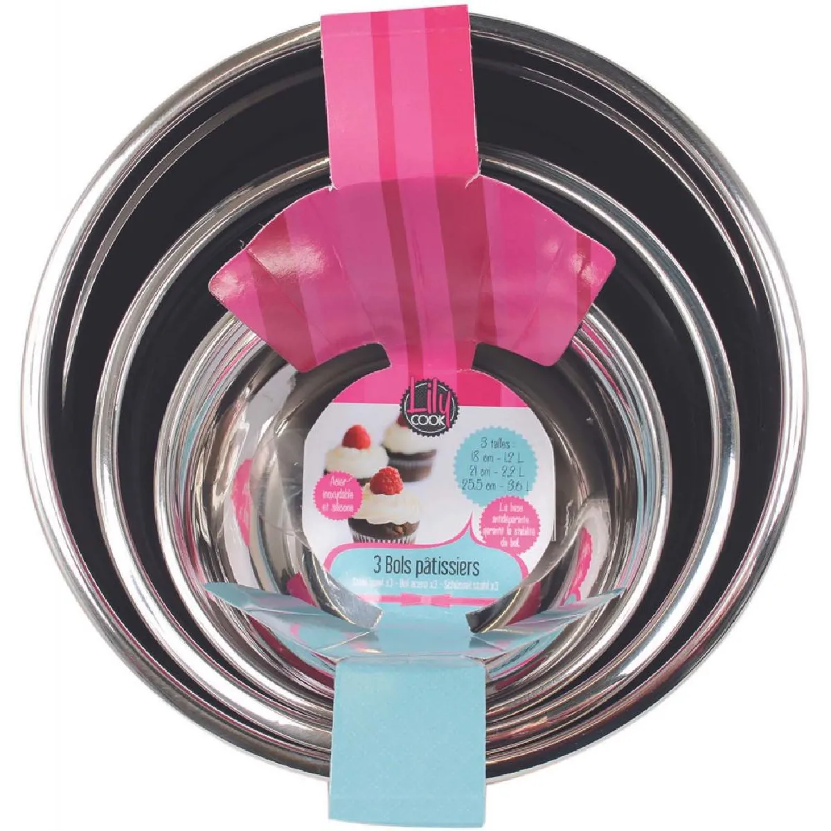 Lily Cook Set de Bols à Pâtisserie - Inox