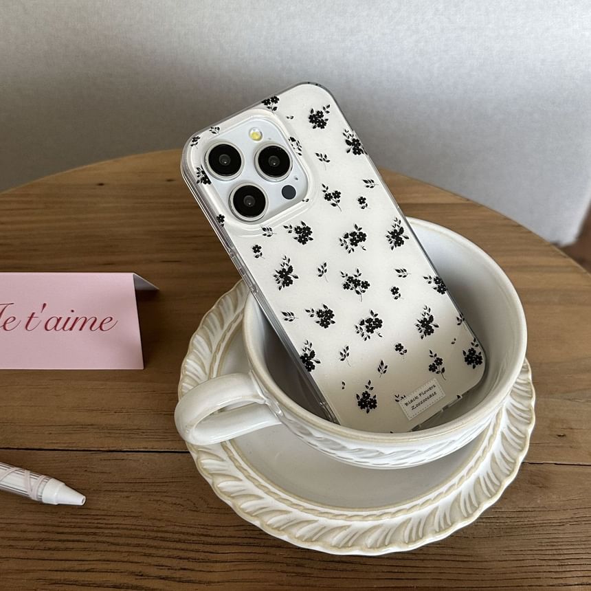 Elliure - Bloemen telefoonhoesje / Charm / Set - iPhone 16 Pro Max / 16 Pro / 16 Plus / 16 / 15 Pro Max / 15 Pro / 15 Plus / 15 / 14 Pro Max / 14 Pro / 14 Plus / 14 / 13 Pro Max / 13 Pro / 13