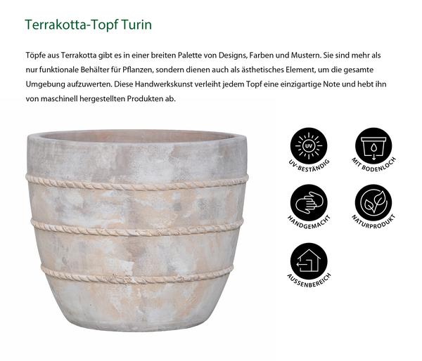 Dehner Terrakotta-Topf Turin, rund,