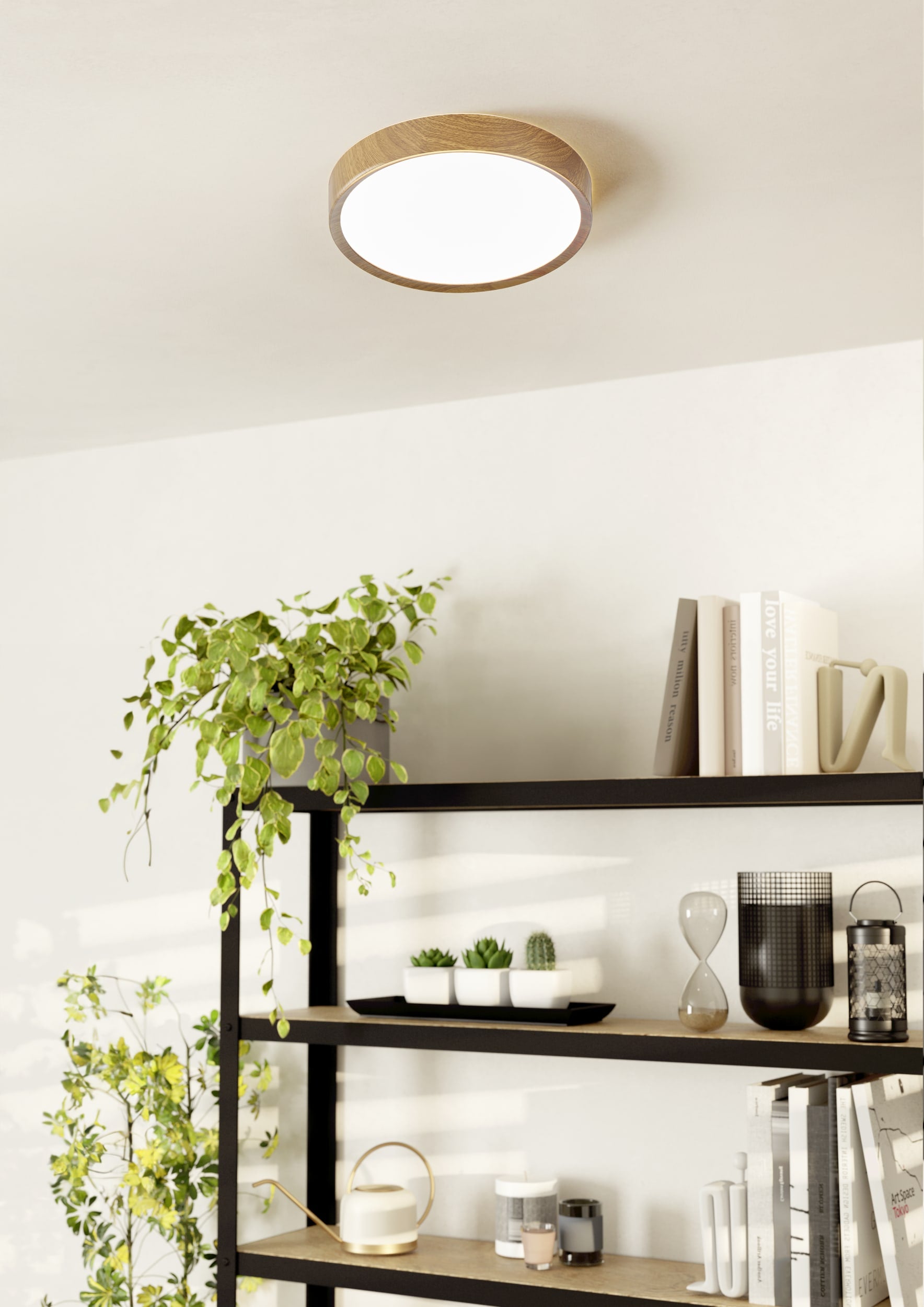 EGLO Musurita Plafondlamp - LED - Ã 34 cm - Bruin