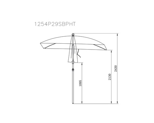 Soluna Cannes Push Up Parasol 140 x 210 cm Polyester (PES) ecru
