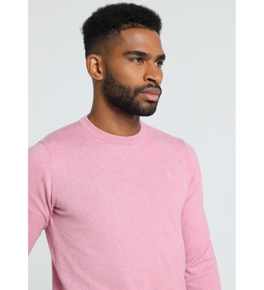 Camisa rosa de gola redonda Bendorff