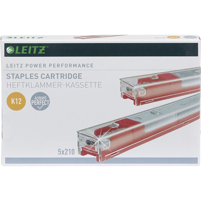 Agrafe Leitz K12 rouge - Lot de 5 cartouches