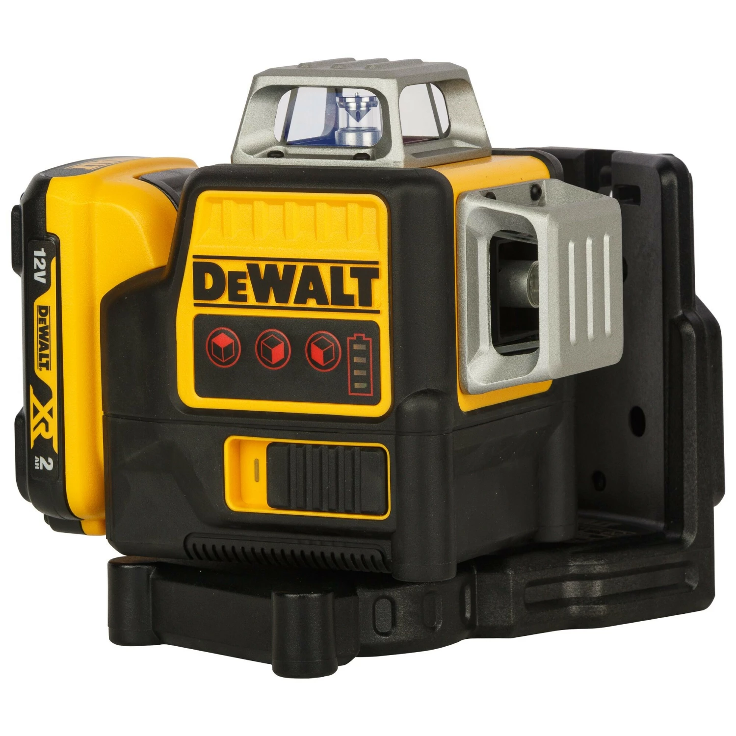 DeWALT DCE089D1R 10,8V Li-Ion accu zelfnivellerende 3x360° graden multilijnlaser set (1x 2.0Ah accu) in koffer - 3 lijnen - 15m - rood