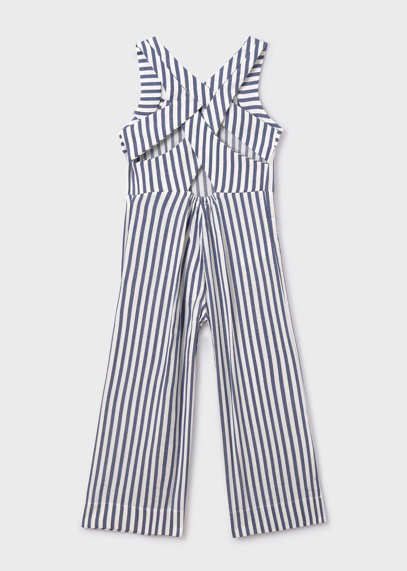 Macacão longo listrado para meninas, cor tinta