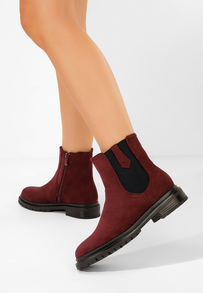 Bottines femme bordeaux Nevea