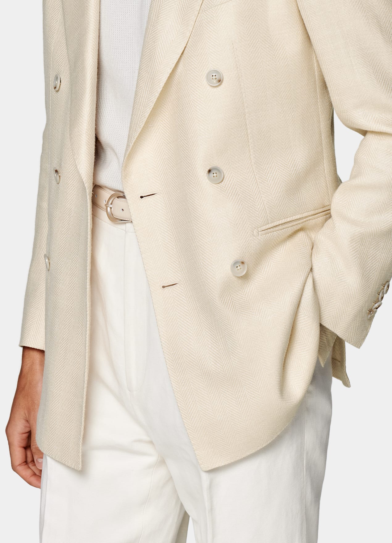 Blazer Havana coupe Tailored marron clair à chevrons