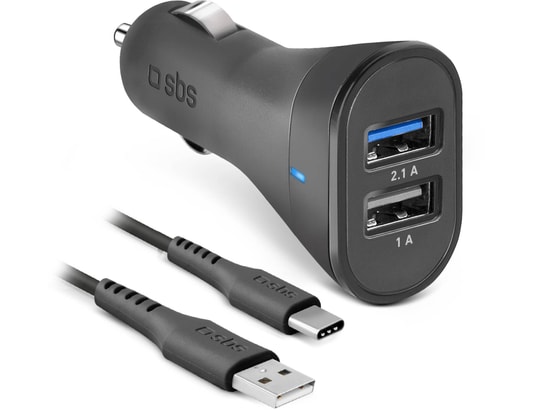 SBS - Chargeur allume cigare USB x2