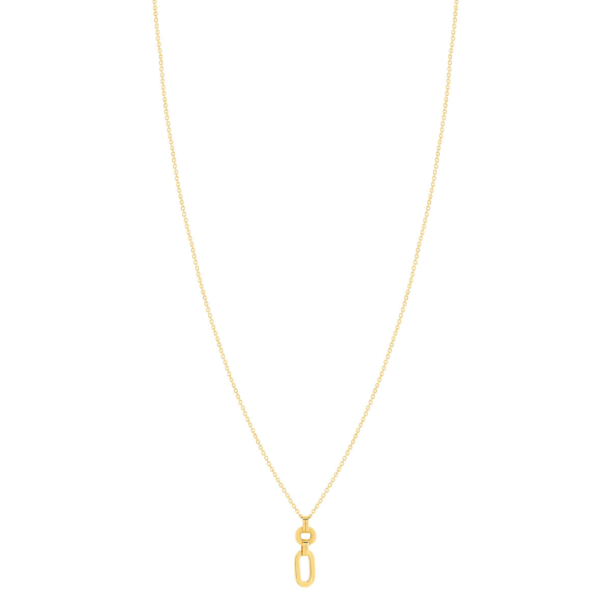 Collier or jaune 375, motif maillons. Longueur 45 cm.