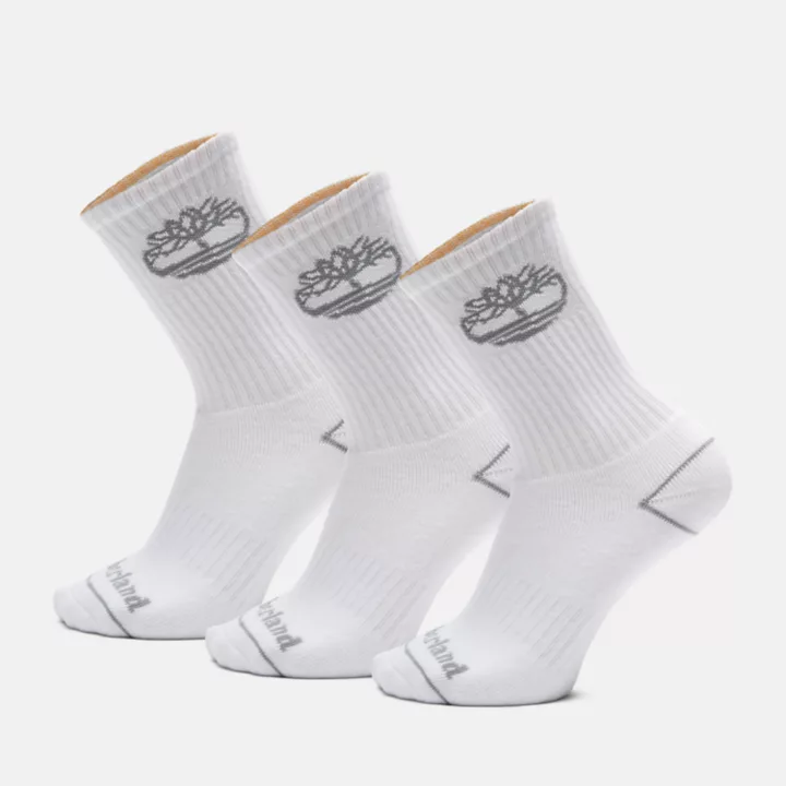 Pacote com 3 pares de meias Bowden Crew na cor branca.