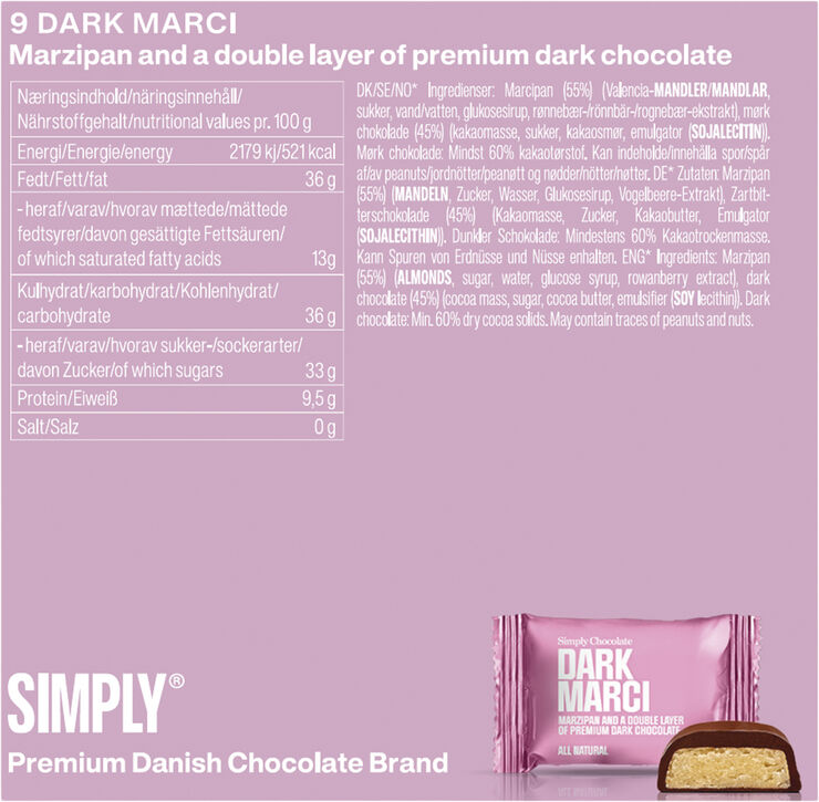 Simply Chocolate Cube, Dark Marci (90 g)