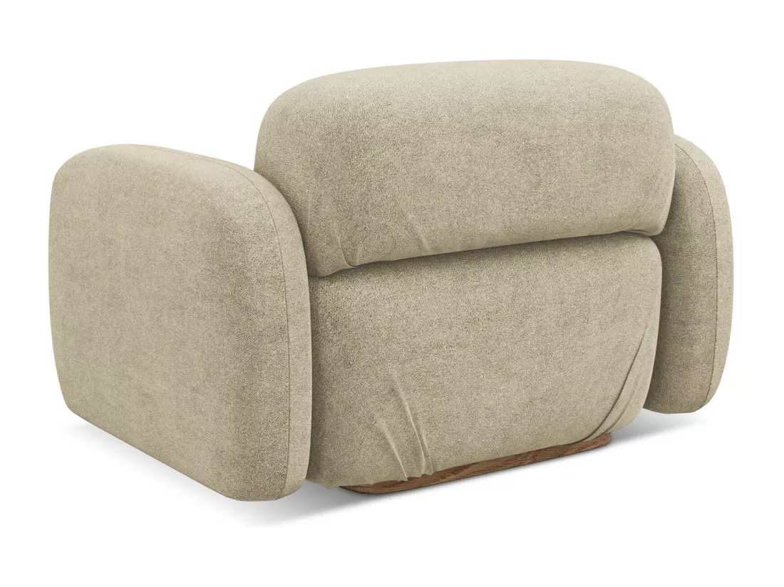 Fauteuil en tissu bouclette - beige - AILANI