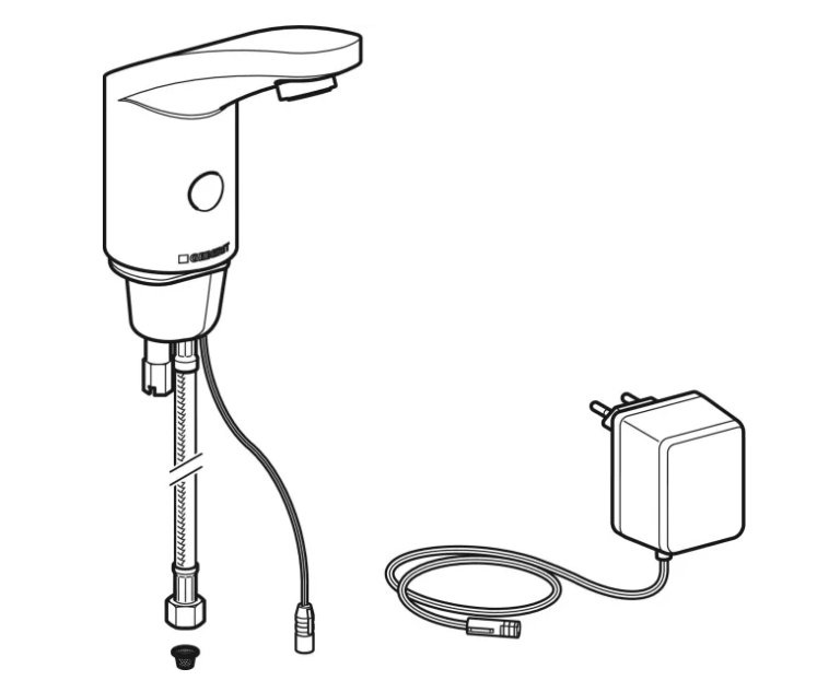 Geberit Hytronic 85 1-gats wastafelkraan koud of gemengd water chroom