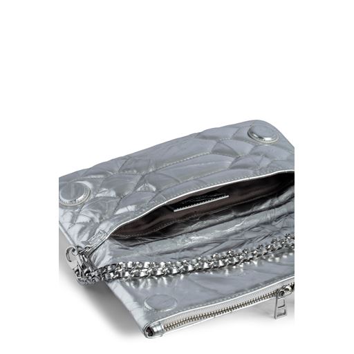 Zadig & Voltaire Rock Quilted Metallic Clutch, Sølv