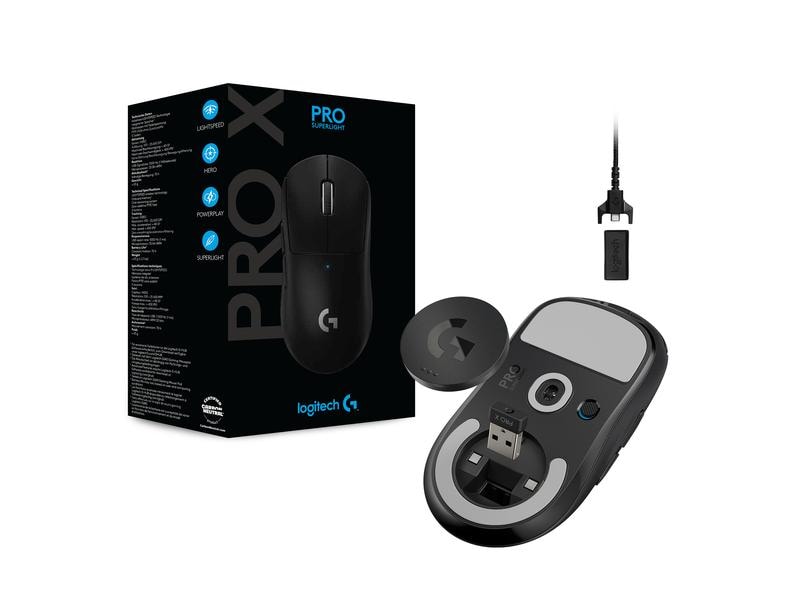 Logitech Gaming-Maus Pro X Superlight Schwarz Extrem leichte Gaming-Maus mit leistungsvoller Performance
