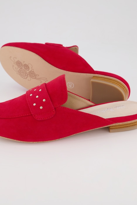 Ledermules, Ziernieten, Veloursleder, Weite H
