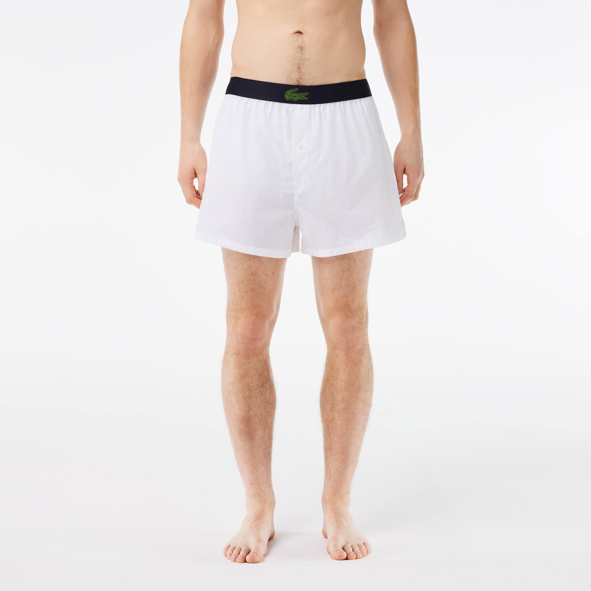 3er-Pack LACOSTE Boxershorts aus Baumwoll-Popeline Unterwasche - Blau - Lacoste - Herren