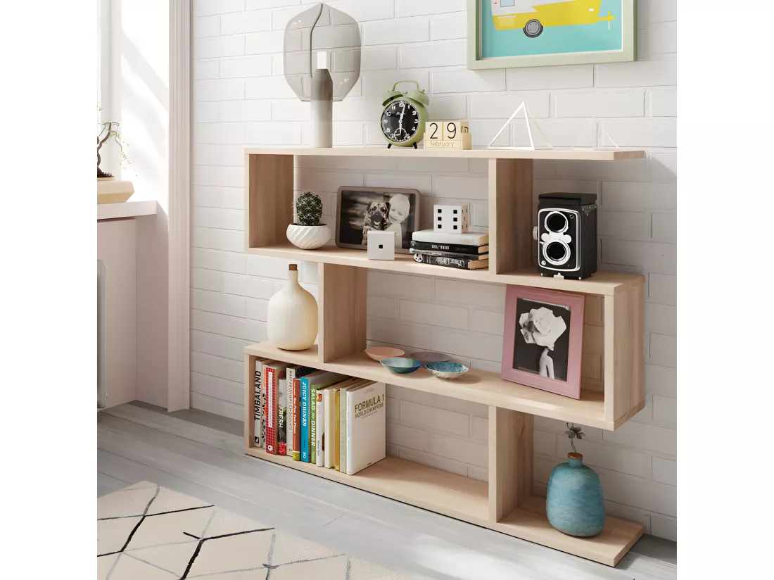 Bibliothèque 3 niveaux Chêne - TABA - L 110 x l 25 x H 97 cm