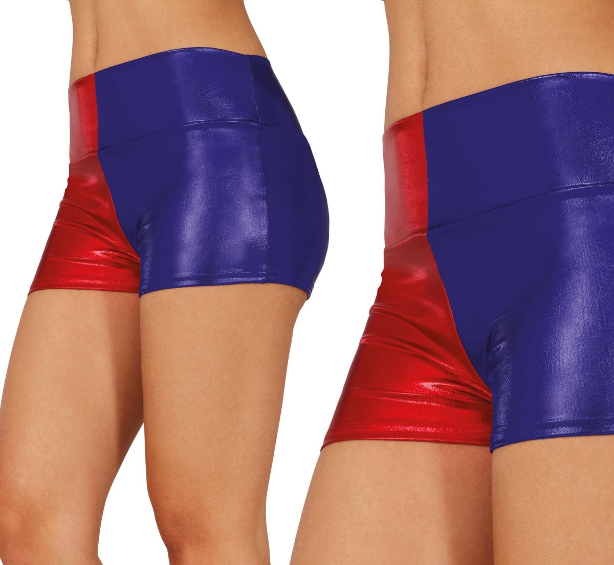 Gekleurde Korte Broek Blauw Rood Metallic