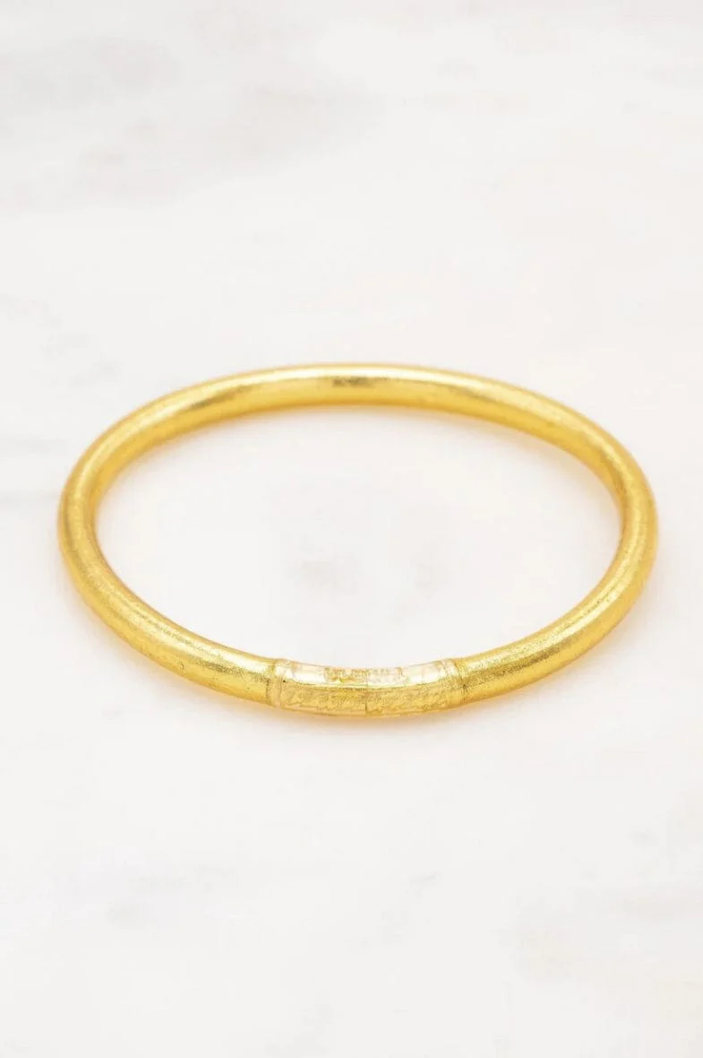 O element Thick Golden Buddhist Bangle L