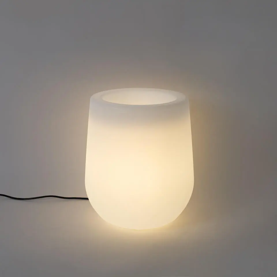Qazqa staande buitenlampen flowerpot wit e27