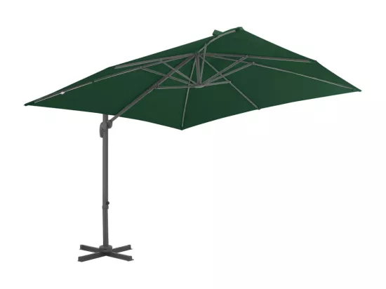 Parasol déporté avec mât en aluminium 400x300 cm vert