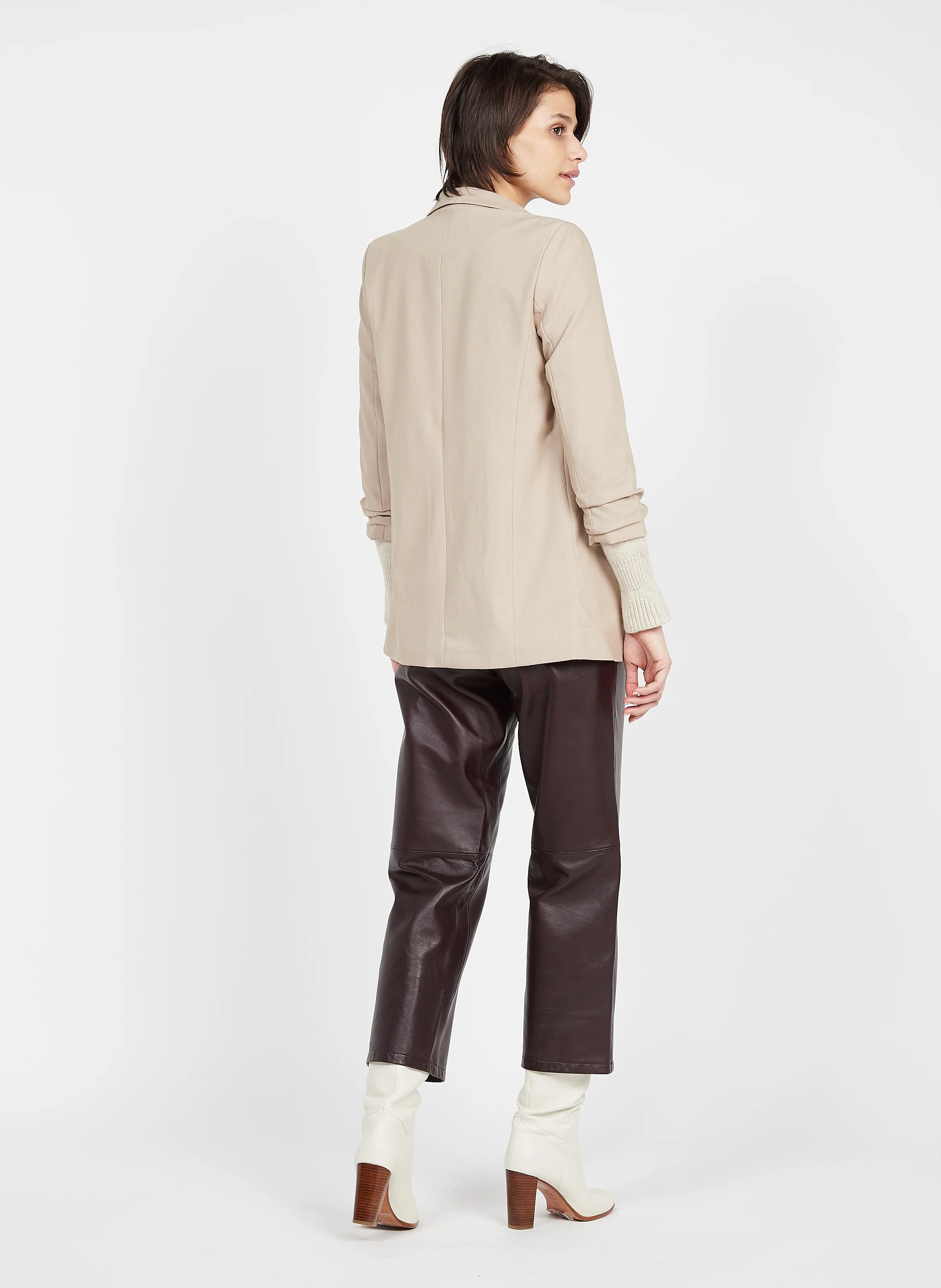 ARISTIDE - Pull col rond en laine mélangée| Beige