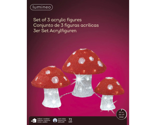 LED Paddenstoelen Lumineo Acryl Koel Wit Bruin
