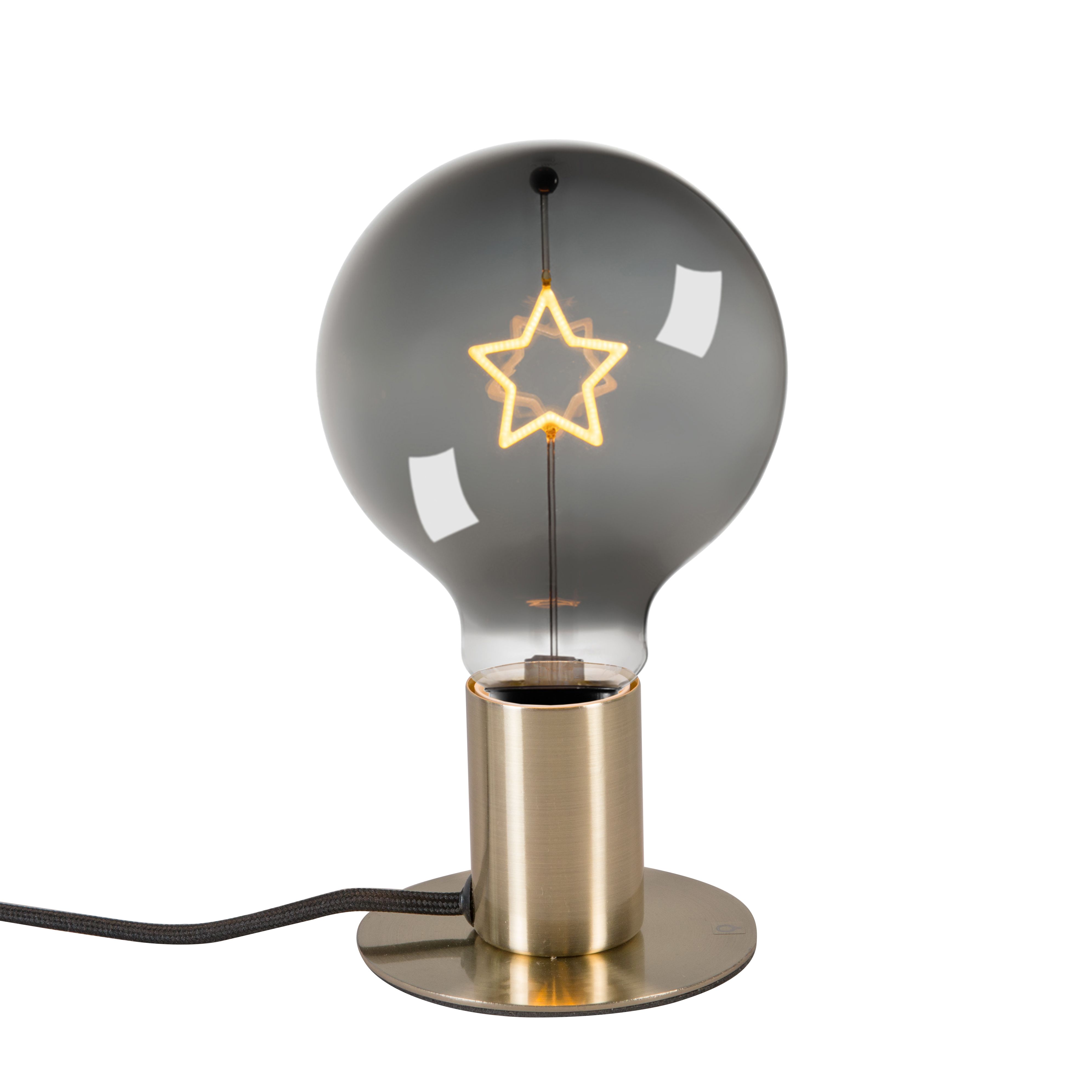 Kerst tafellamp goud incl. LED smoke glas ster - Facil