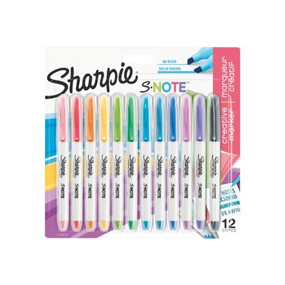 Sharpie S-Note - 12 marqueurs - couleurs assorties