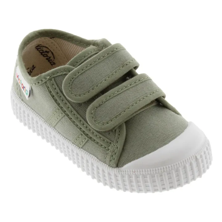 Victoria Baskets Scratchs Tiras Lona | Vert kaki
