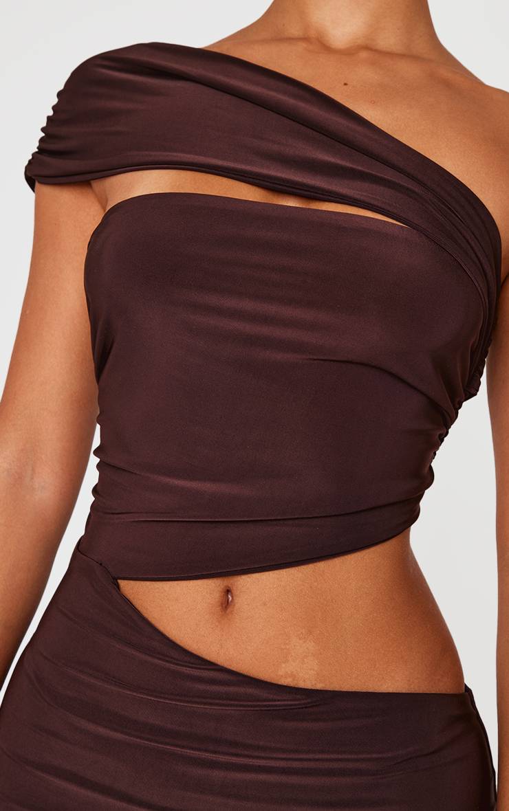 Chocolat Robe Maxi Moulante À Découpe Petite