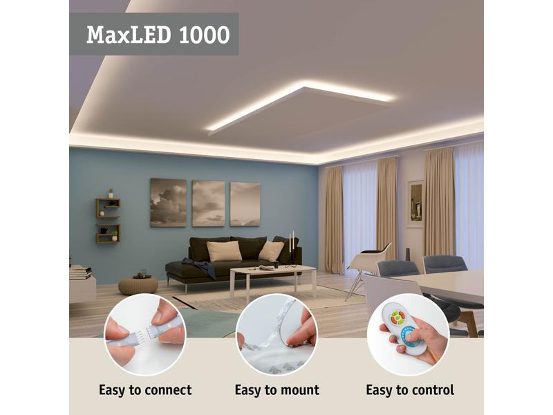 Paulmann MaxLED 1000 LED Strip Full-Line COB Edge 90° 0m 0.6W 1800 lm/m 800LEDs/m 2700K