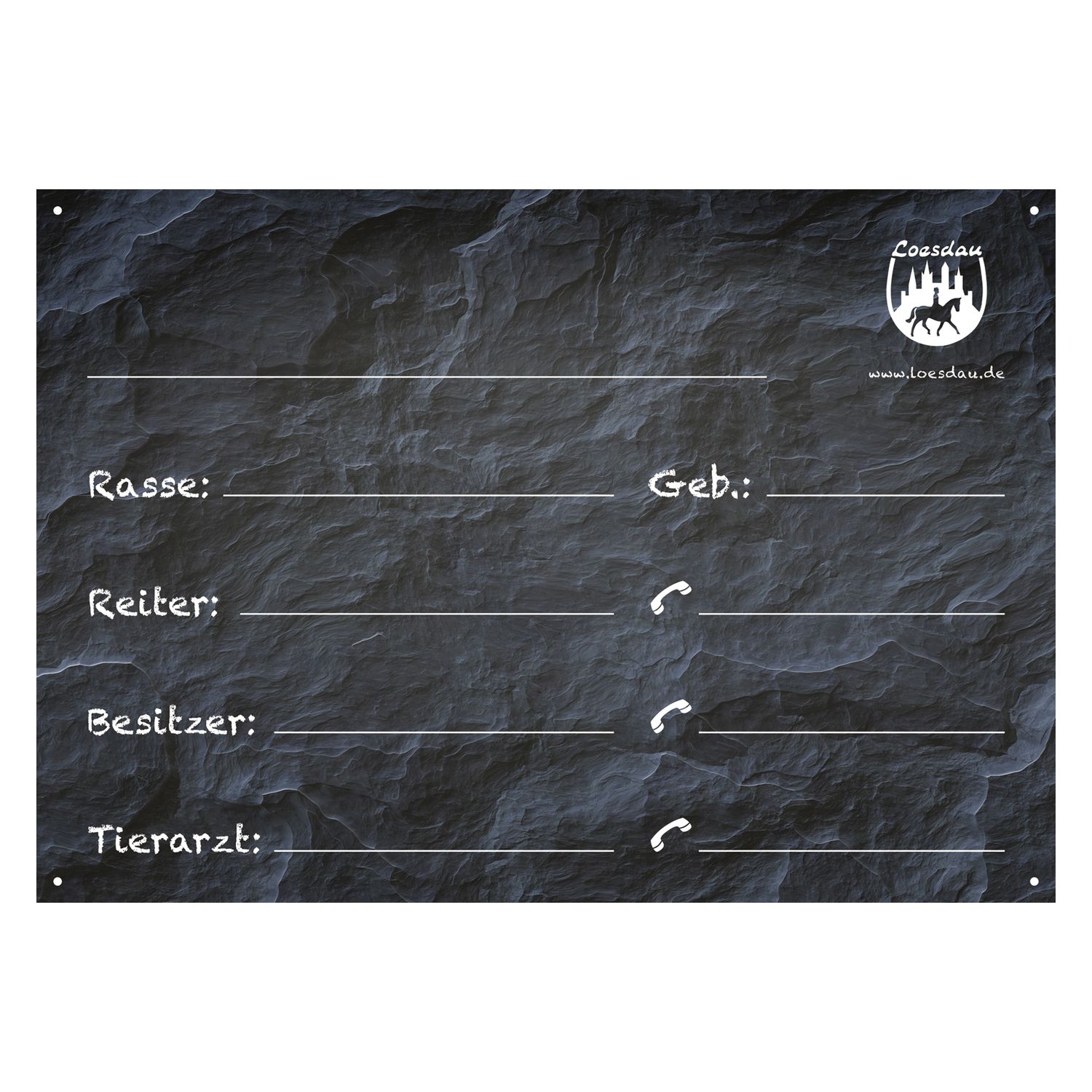 Loesdau Stalltafel aus Kunststoff  - 30 X 21 CM - schiefer