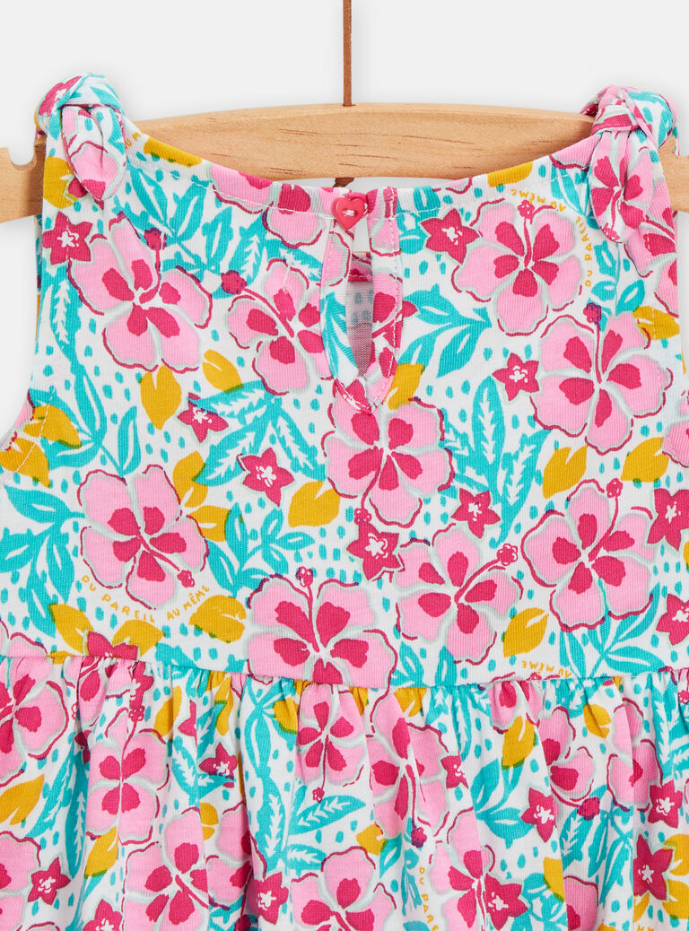 Robe fleurie rose pour bébé fille