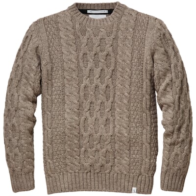 Herrenpullover Merinowolle, Naturmelange